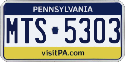 PA license plate MTS5303