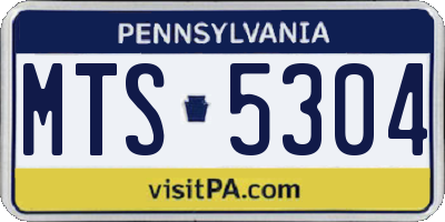 PA license plate MTS5304