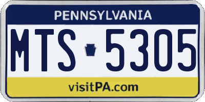 PA license plate MTS5305