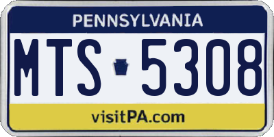 PA license plate MTS5308