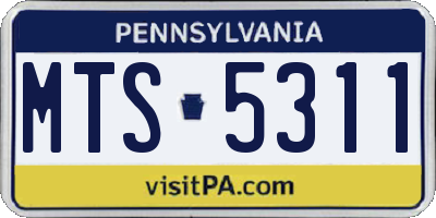 PA license plate MTS5311