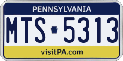 PA license plate MTS5313