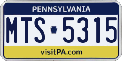 PA license plate MTS5315