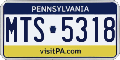 PA license plate MTS5318