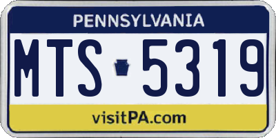 PA license plate MTS5319