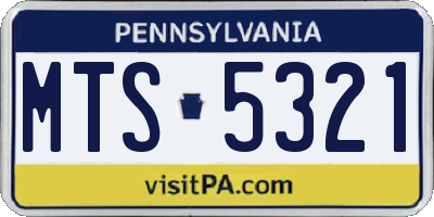 PA license plate MTS5321
