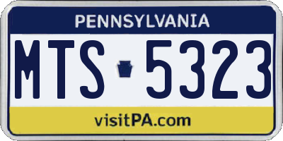 PA license plate MTS5323