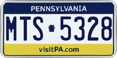 PA license plate MTS5328