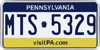PA license plate MTS5329