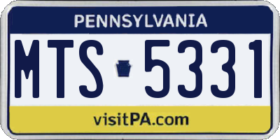 PA license plate MTS5331