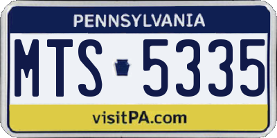 PA license plate MTS5335