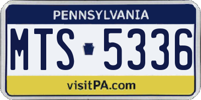 PA license plate MTS5336