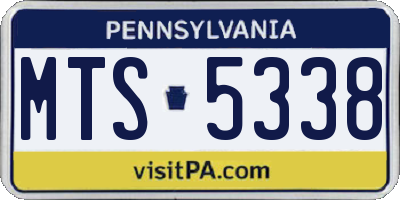 PA license plate MTS5338
