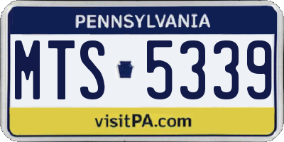 PA license plate MTS5339
