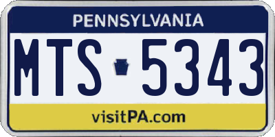 PA license plate MTS5343