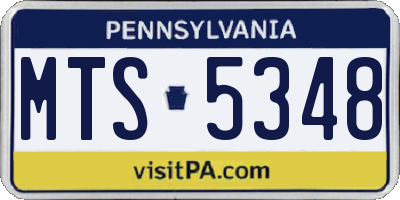 PA license plate MTS5348