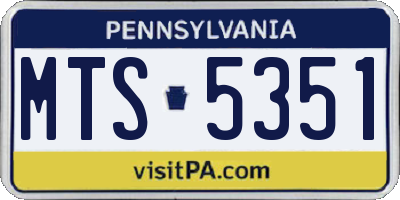 PA license plate MTS5351