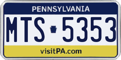 PA license plate MTS5353