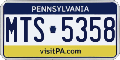 PA license plate MTS5358