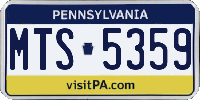 PA license plate MTS5359