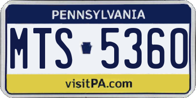 PA license plate MTS5360