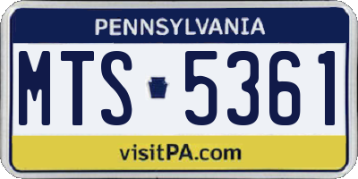 PA license plate MTS5361