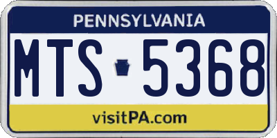 PA license plate MTS5368
