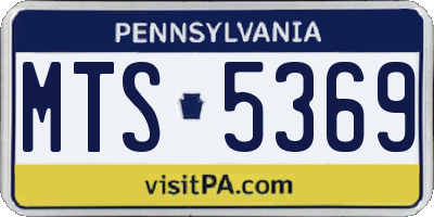 PA license plate MTS5369