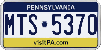 PA license plate MTS5370