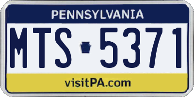 PA license plate MTS5371