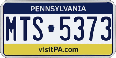 PA license plate MTS5373