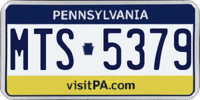 PA license plate MTS5379