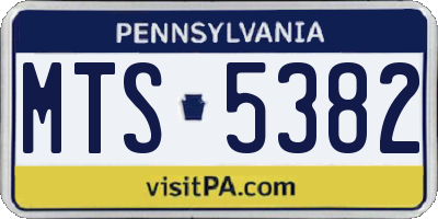 PA license plate MTS5382