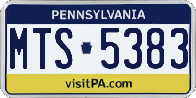 PA license plate MTS5383