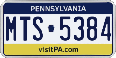 PA license plate MTS5384