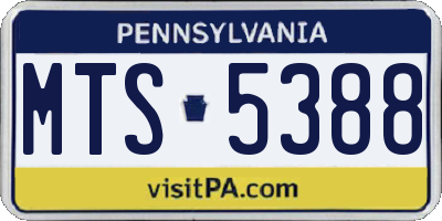 PA license plate MTS5388