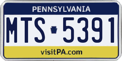 PA license plate MTS5391