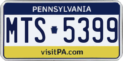 PA license plate MTS5399