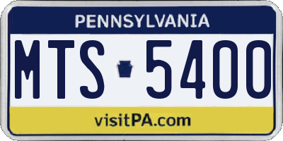 PA license plate MTS5400