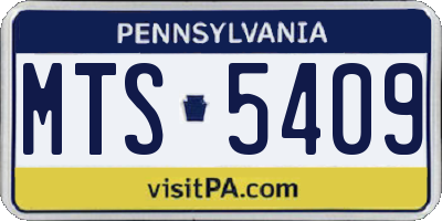 PA license plate MTS5409