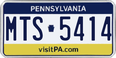 PA license plate MTS5414