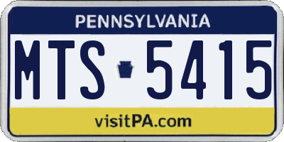 PA license plate MTS5415