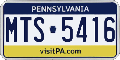 PA license plate MTS5416