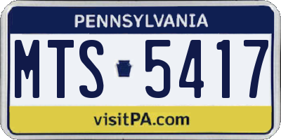 PA license plate MTS5417