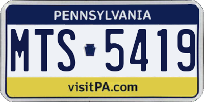 PA license plate MTS5419