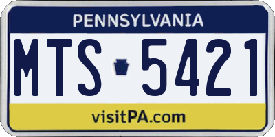 PA license plate MTS5421