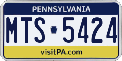 PA license plate MTS5424