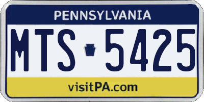 PA license plate MTS5425