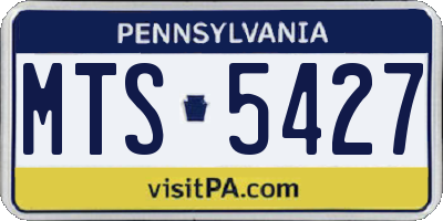 PA license plate MTS5427
