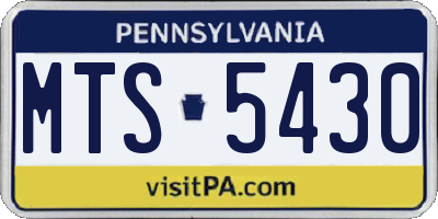 PA license plate MTS5430